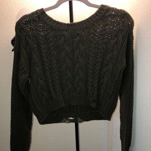 Cropped knitted sweater